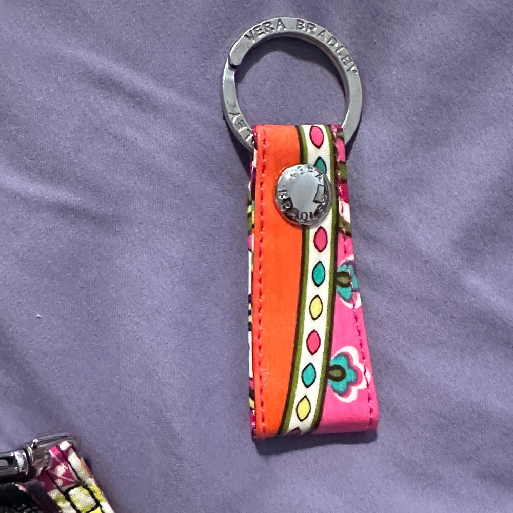 Vera Bradley Pink and Orange Keychain